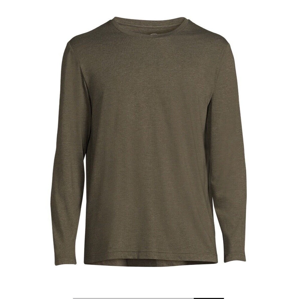 Pack of 2-Athletic Works Men's Olive Green Active Long Sleeve T- Shirt